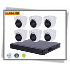 IP X-Security ULTRA HD 4K AI Videoovervågning Turret Kamera Sæt 6